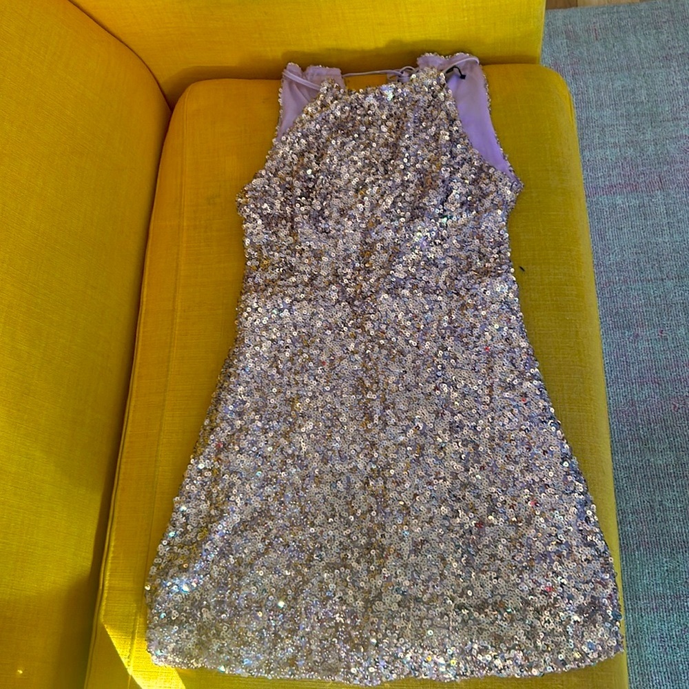Girls' Lavender Sequin Party Dress